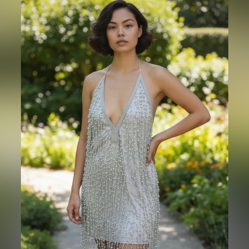 Custom Dress Silver Beaded disco ball prom Dress